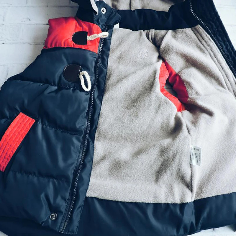 Winter Kids Waistcoats Children Vest Warm Hooded Coat Infant sleeveless Jacket Cotton Kid Clothe Boy Girl Outwear 251015