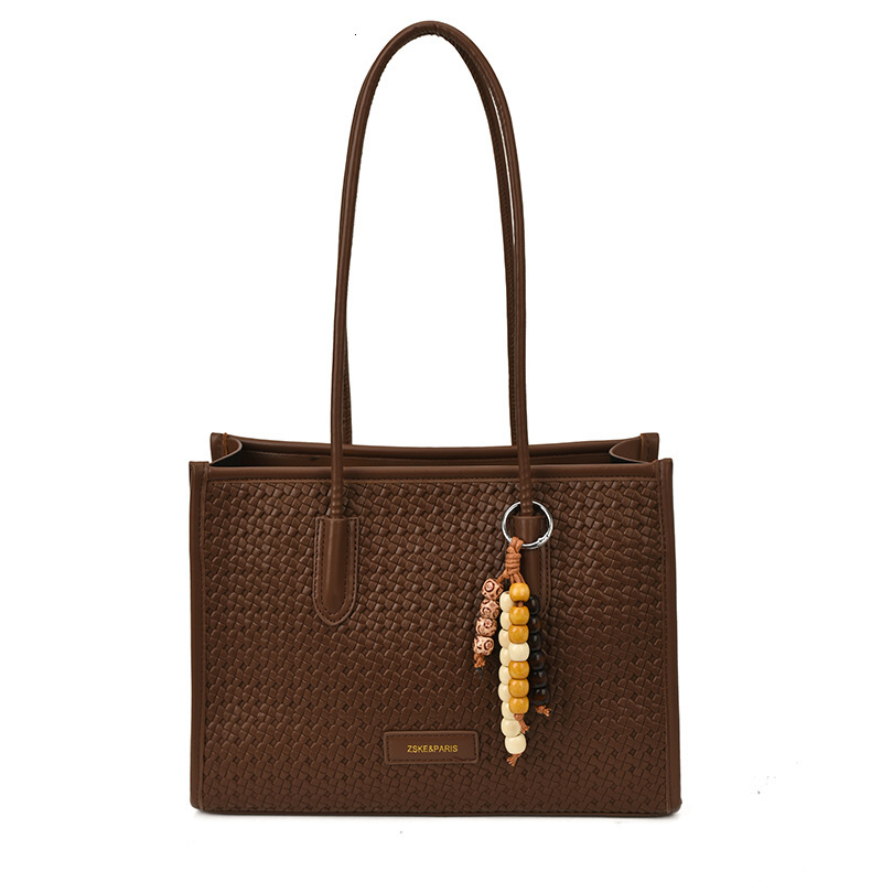 Luxury Brand Designer Bag High-End Luxury Woven Pattern Handbag For Women 2025 Autumn New Commuter Large Capacity Tote Shoulder Bag