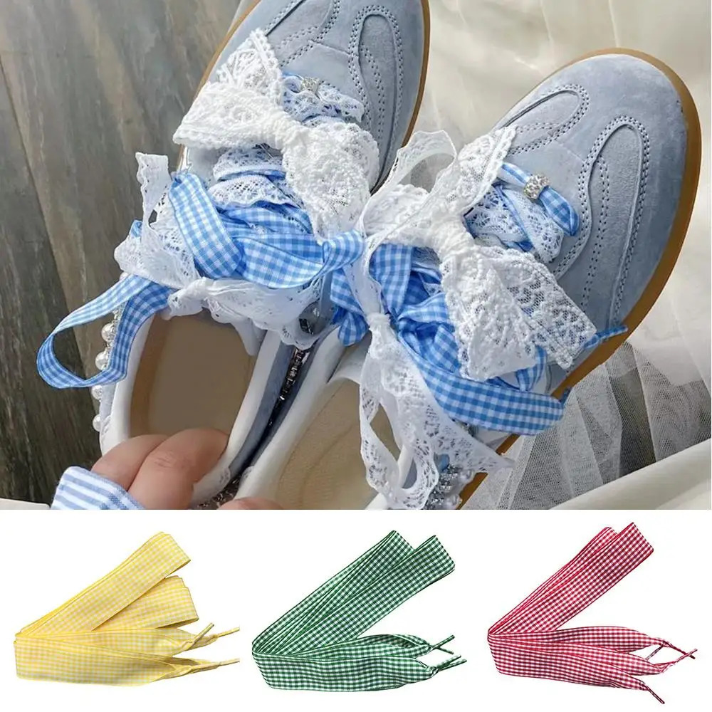 DIY DE Traning Shoes Laces Trendy Colorful Sneakers Shoes Laces Lattice Shoelaces Fashion Casual Combine Shoes Decoration 251013