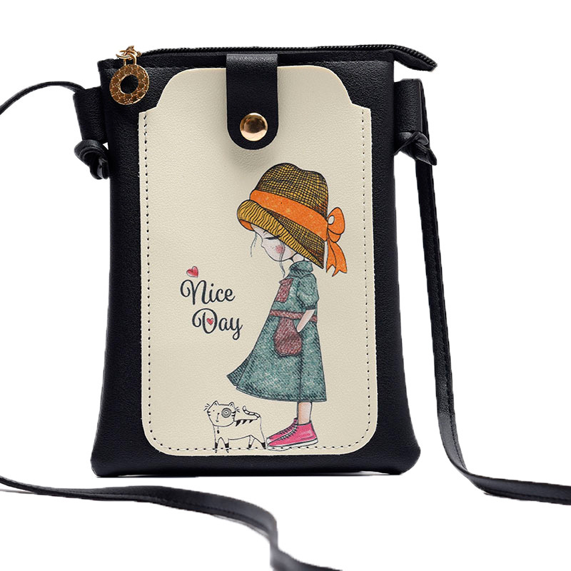 New Cute Women's Mobile Phone Bag Designed by Korean Designer New Fashion Multi functional Fresh Style Slant Mini Bag