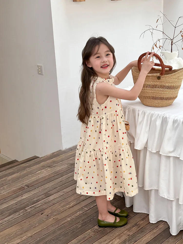 Humor Bear Kids Clothing Summer Polka Dot Skirt Fashion Casual Vest Princess Dress Comfort Children Girls dress 251014