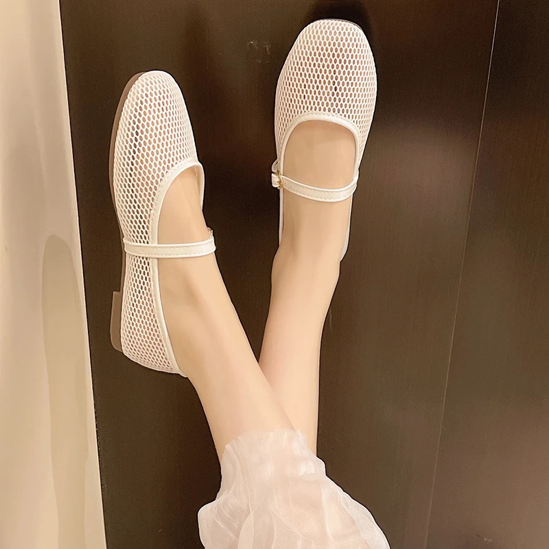 Womens Flat Shoes Spring Round Head Shallow Mouth Mesh Cloth Breathable Word with Antislip Wearresistant Single Shoes 251017 - view 7