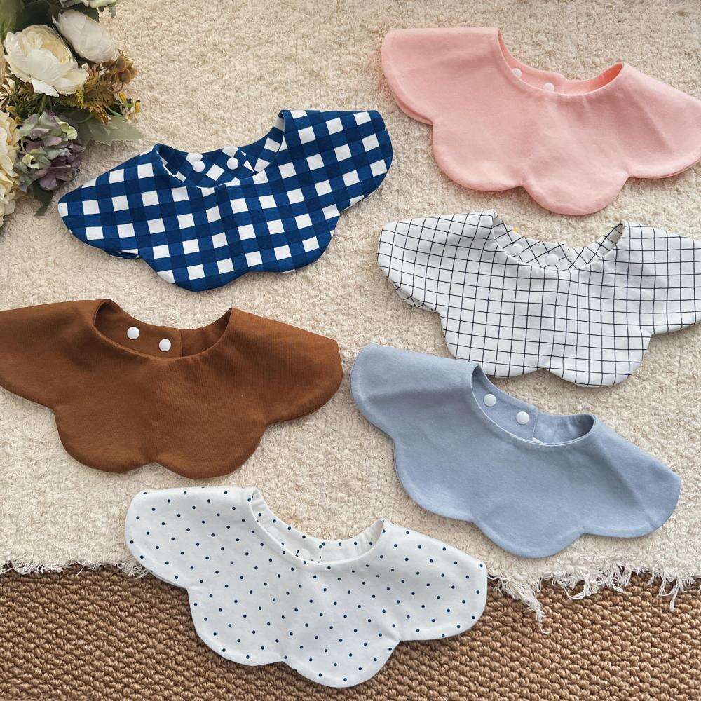 Double-Sided Pure Cotton Bibs Babies Girls And Boys Floral Design High Aesthetic Value Pink Color Suitable for Autumn Winter