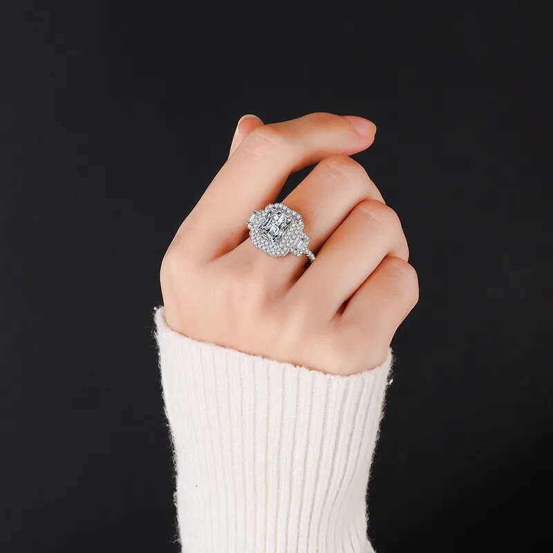 pass dia tester 3CT VVS1 D color moissanite rings designer for women sterling sier love girl wedding engagement ring jewelry woman gift with box