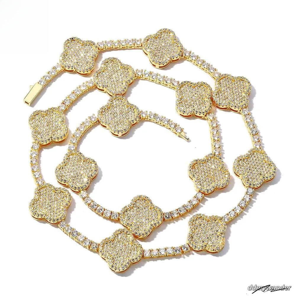 Iced Out Tennis Chain Micro Pave Cubic Moissanite Necklace: Wholesale Bling Dia Hip Hop Jewelry For Women Party Gift Ddmywonder