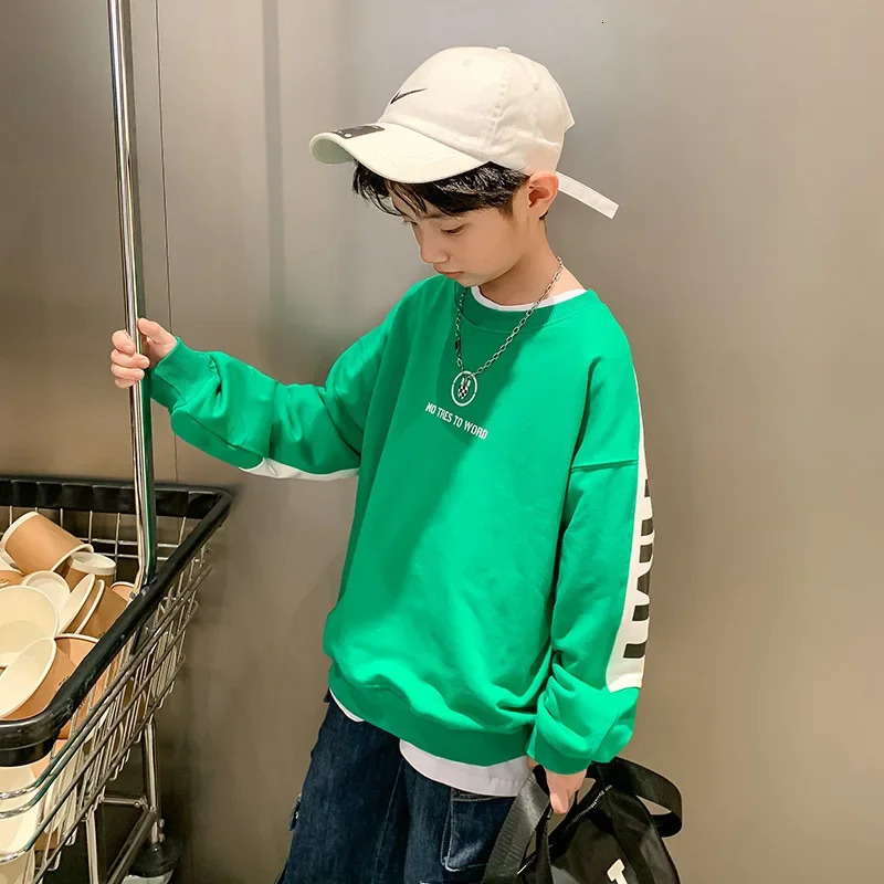 Fashion Boys Sweatshirt Autumn Thin Long Sleeve Fleecelined Winter Top Streetwear For Kids 251017