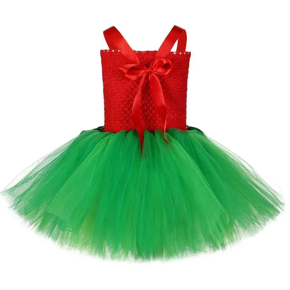 Red Green Hawaii Ballet Tutus Dresses for Baby Girls Christmas Princess Costumes Kids Hawaiian Fancy Outfit with Flowers Garland 251014