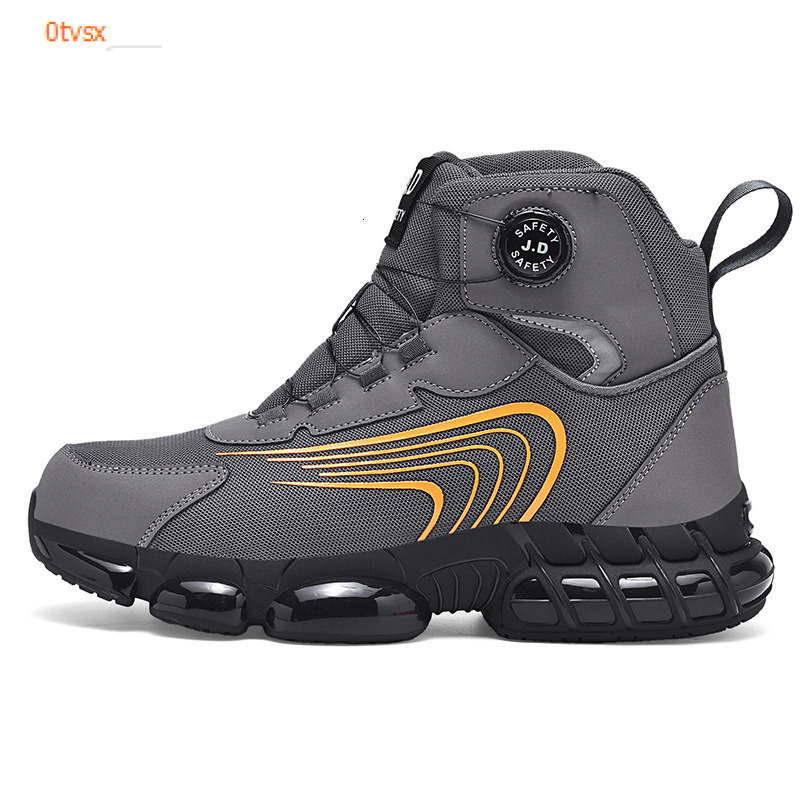 New mid-range safety shoes with anti smash and anti puncture protection, steel toe, comfortable and fashionable style, rotating buckle shoes, designer