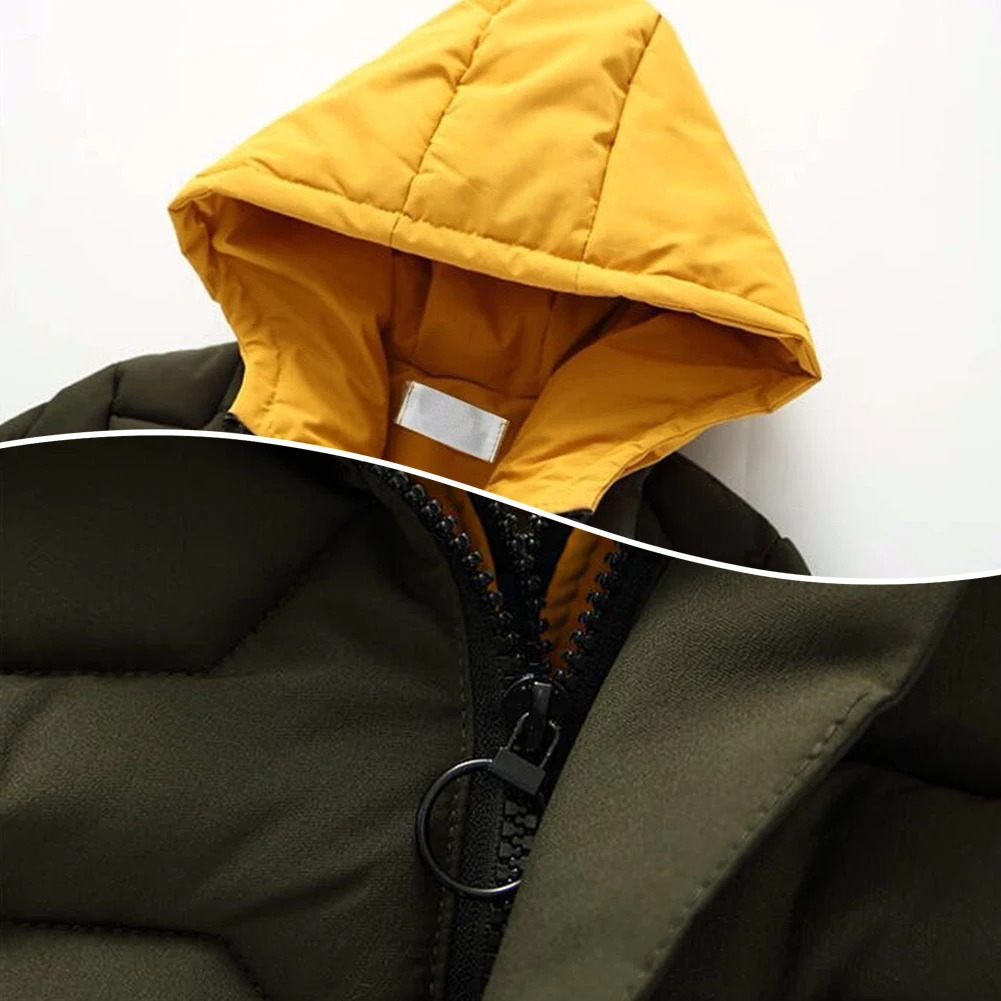 Boys Winter Down Cotton CoatFake TwoPiece Long Hooded Childrens Padded CoatTeens Puffer Quited OuterwearKids Warm Outfits 251017