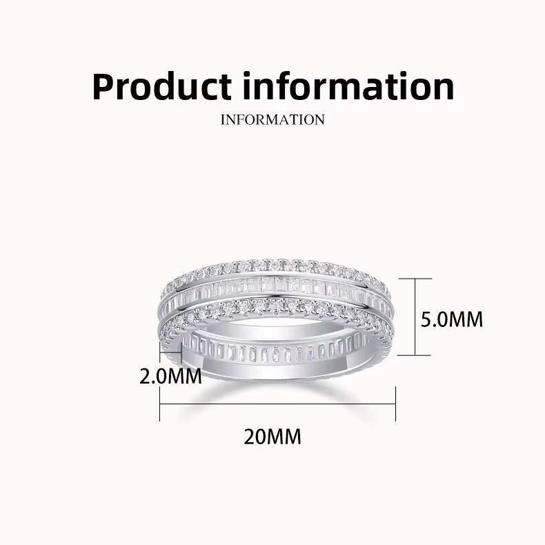 Fine Jewelry Iced Out Moissanite Silver Ring Multiverse Full Moissanite 925 Sterling Silver Rings VVS Moissanite Ring for Women