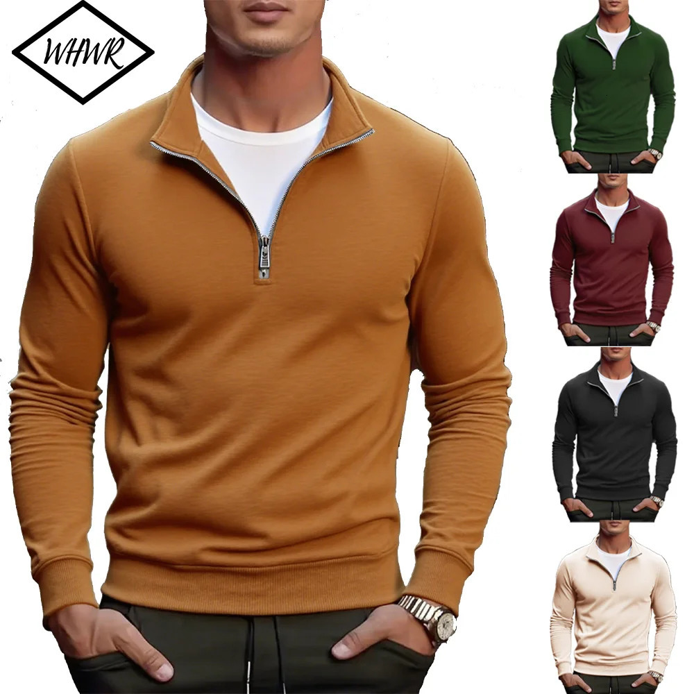 Mens Warm Sweatshirts Breathable Casual Sports Hiking Turtleneck Pullover Tops Outdoor Mock Neck Streetwear 251015