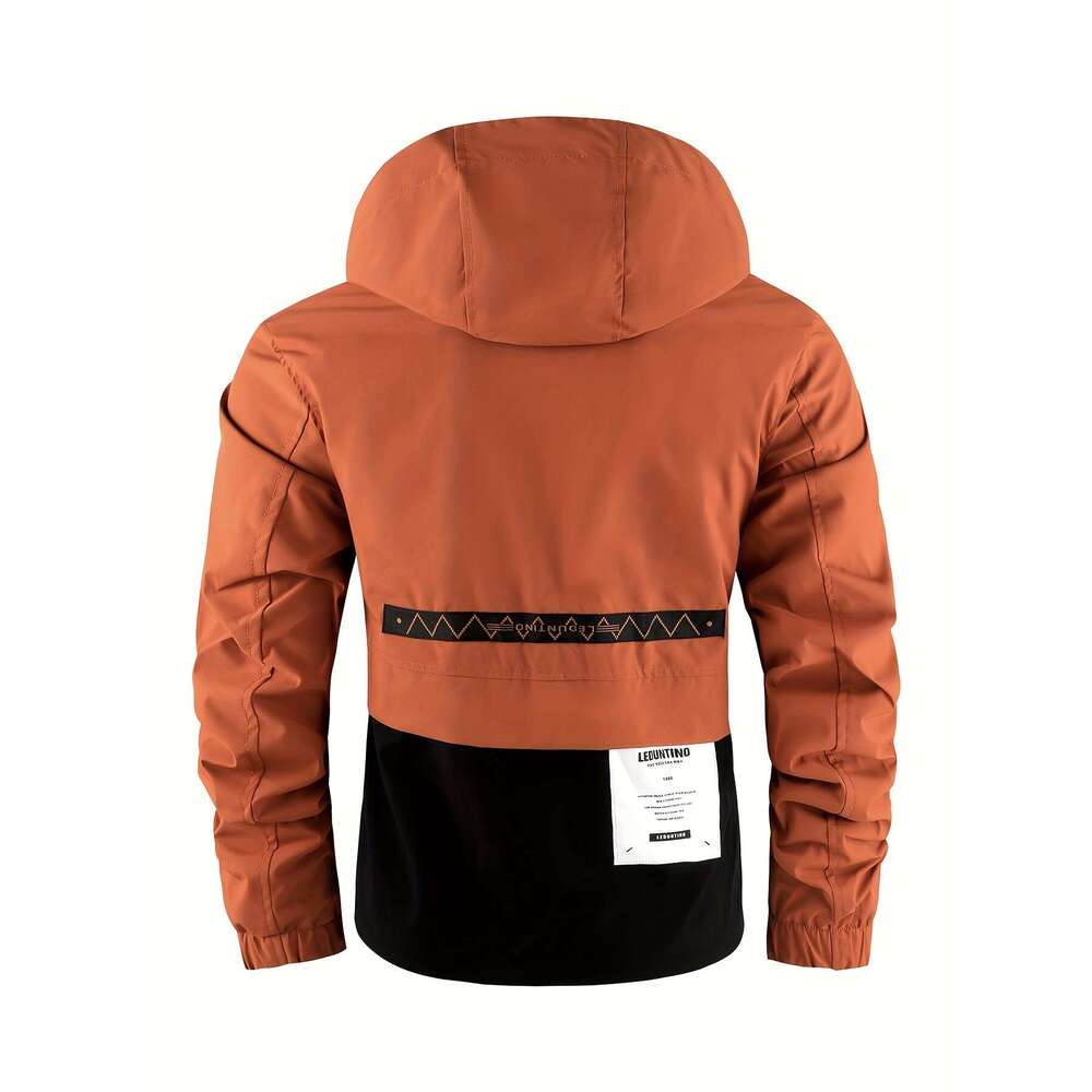 Spring Autumn New Hooded Thin Outdoor Warm Storm Casual Multi-Pocket Cargo Hat Detachable Zipper Men's Color Insertion Jacket