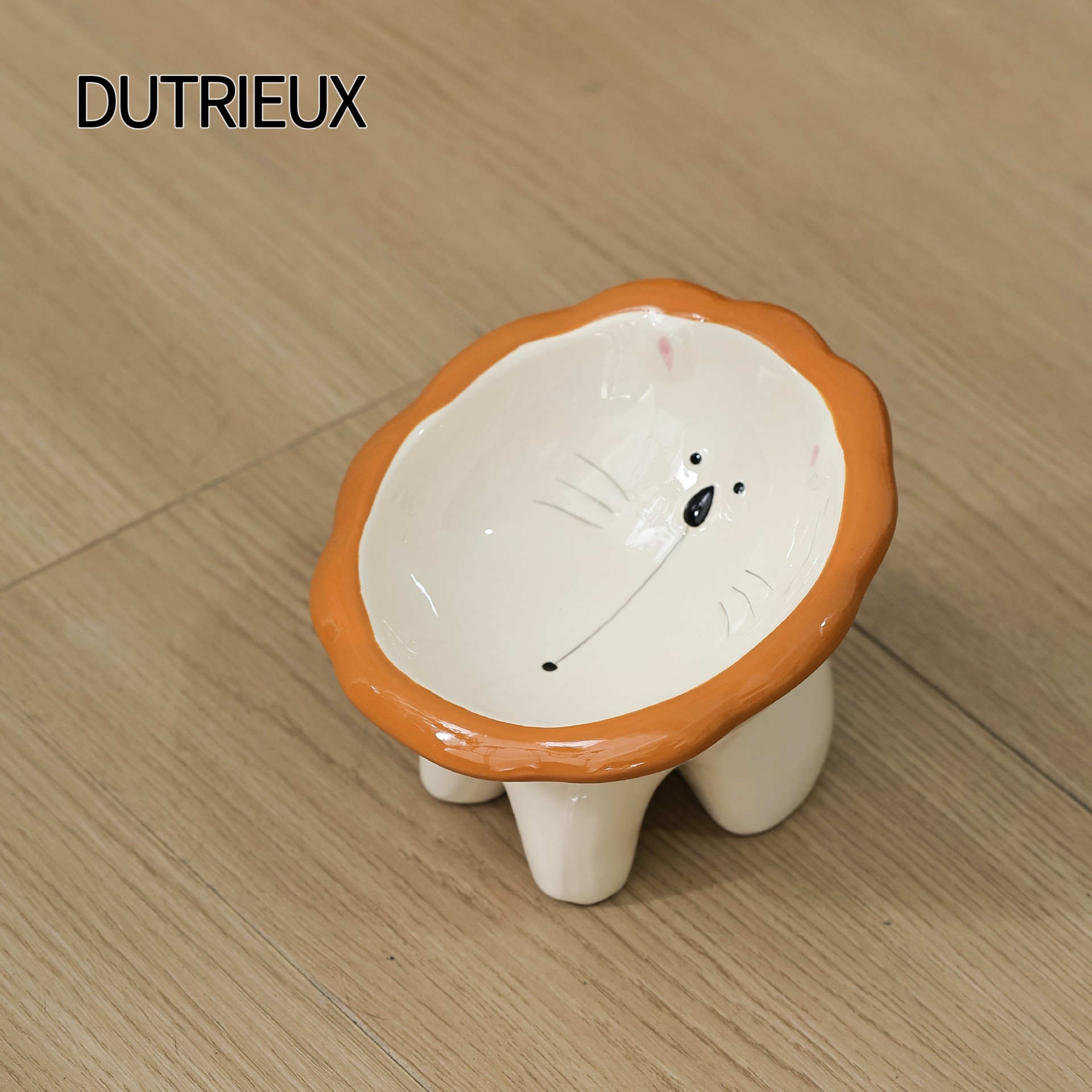 K3269 Pet Food Bowl with Ceramic Neck Support and Anti-Tip Bevel