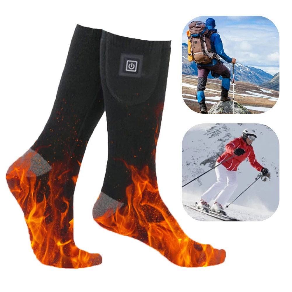 Electric Heated Socks 3 Level Temperature Winter Warm Thermal Socks Fast Heating Foot Warmers Washable for Outdoor Skiing Hiking 251010