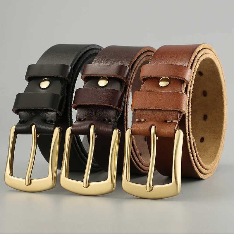 Belt mens genuine leather needle buckle layer genuine cowhide retro mens belt handmade casual trend mens belt cowhide W251018