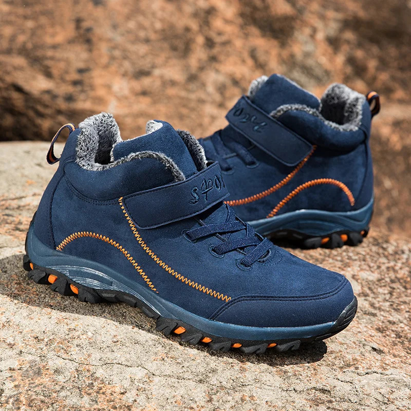 Waterproof Winter Men Boots Suede Warm Snow Outdoor Sneakers Boots Men Work Casual Shoes Hightop Nonslip Ankle Boots 251010