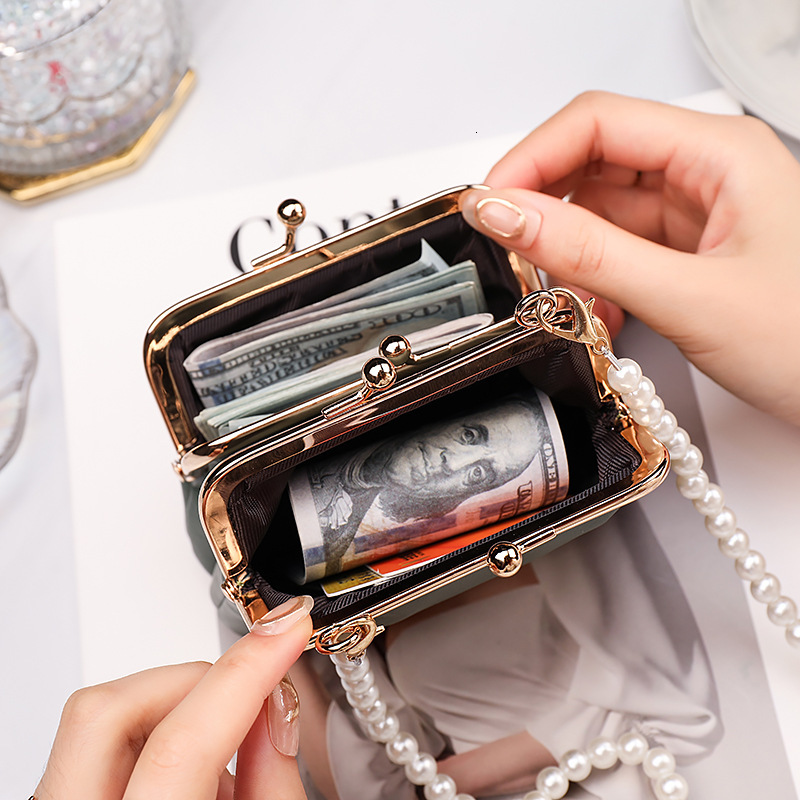 Luxury Brand Designer Bag 2022 New Simple Fashion Large Capacity Coin Purse Women's Wallet Clip Chain Crossbody Bag Money Clip