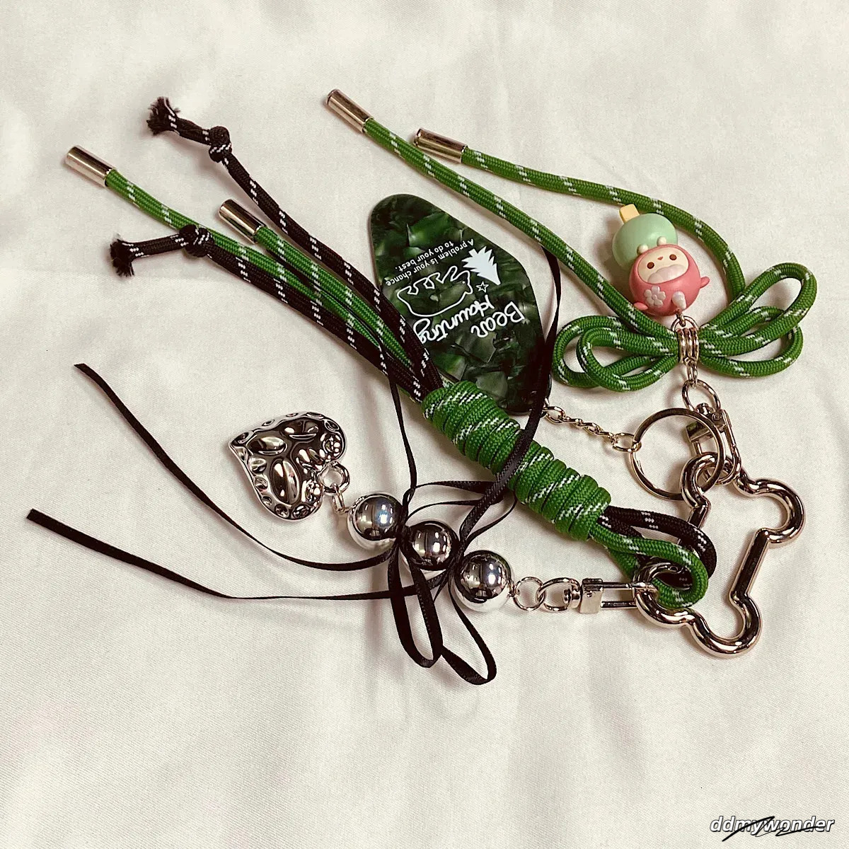 Rope Keychain Charm Chain Retro Bracelet Bags Cartoon Pendant Bowknot Love Versatile Bag Accessories Gift Ddmywonder