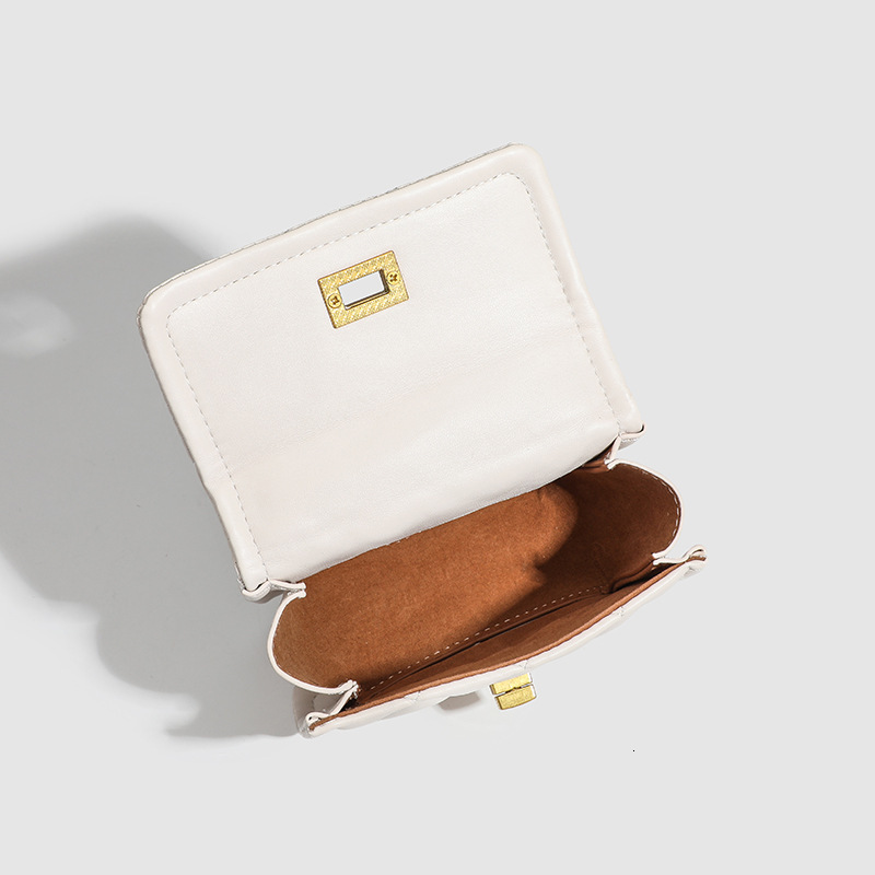 Luxury Brand Designer Bag 2025 New Summer Versatile Women's Shoulder Crossbody Bag White Quilted Chain Small Square Bag