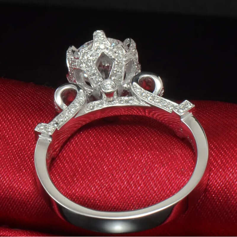 Victoria Wieck Jewelry Solitaire Sterling sier White sapphire Simulated Dia Wedding Engagement Crown Band Rings Size 4-10