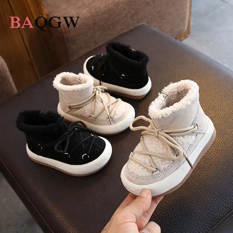 Children Warm Snow Boots Girl Princess Plush Thicked Toddler Shoes 16 Yeares Old Girls Soft Comfortable Casual Zipper Boots 251017