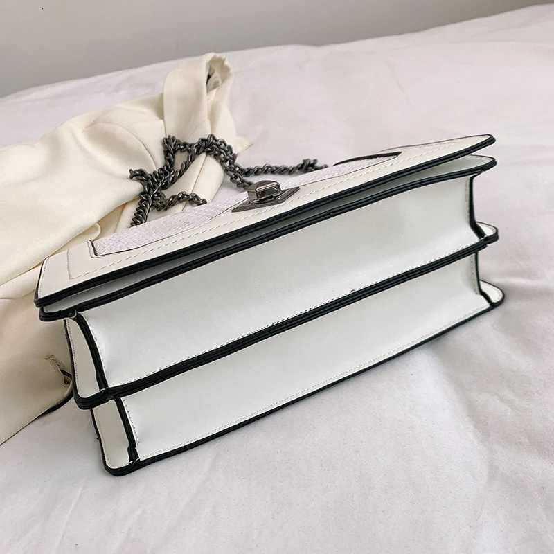 Leather Shoulder Bag Chain Purse for Women Fashion Crossbody Bags Vintage Snake Print Underarm Bag Square Satchel Handbag Z251018