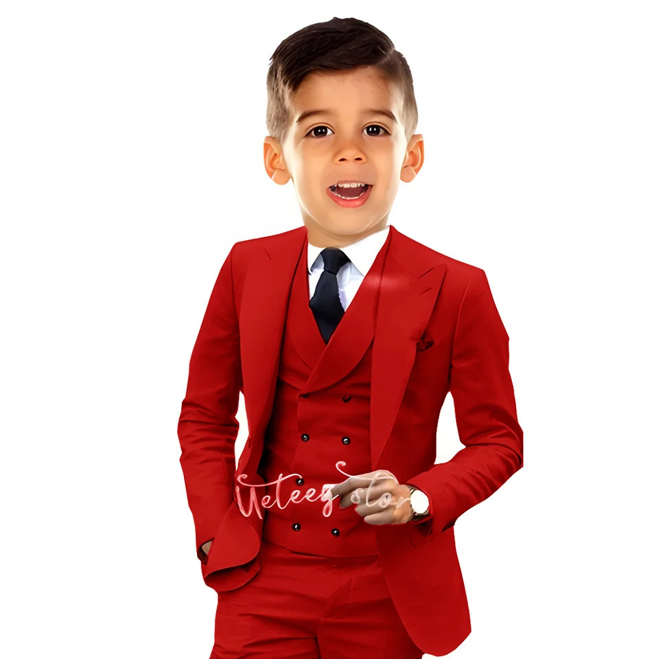 Boys Suit Orange Wedding Attire Tuxedo Party Ceremony Dress Suit for Kids Formal Custom Blazer 3 Piece Set 251017
