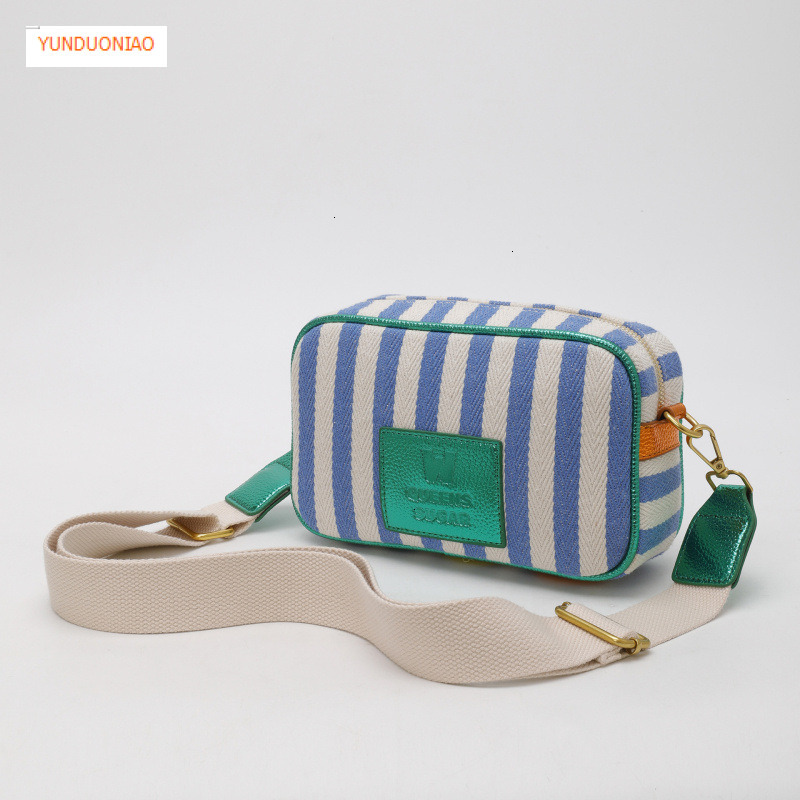 New women's shoulder bag with simple stripes fashionable autumn and winter new designer bag color blocked women's crossbody bag luxury handb