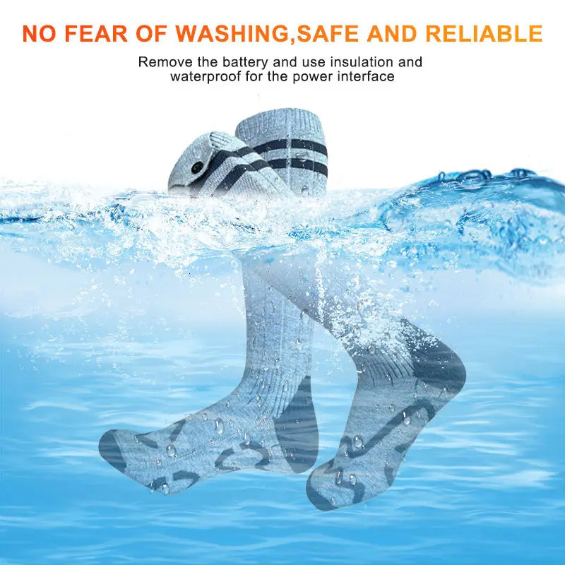 Winter Heated Sock Rechargeable Battery Stocking Electric Heating Ski Socks Sports Man Thermal with Warmer Foot 251009