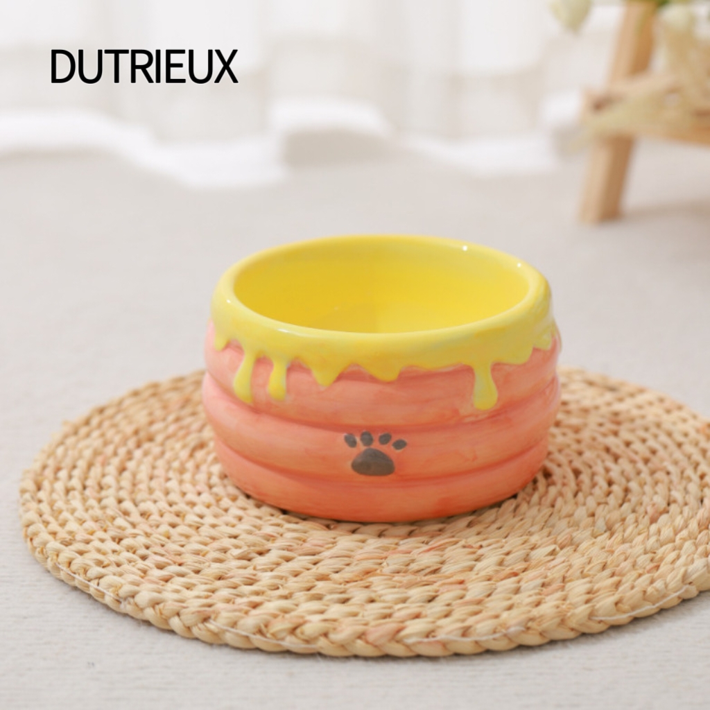 K3269 Pet Food Bowl with Ceramic Neck Support and Anti-Tip Bevel