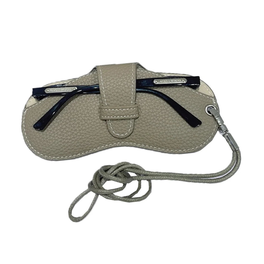 Portable Sunglasses Box Women Retro PU Leather Glasses Case Eyewear Pouch Bags Glasses Storage Pendant With Wristband Neck Strap 251016