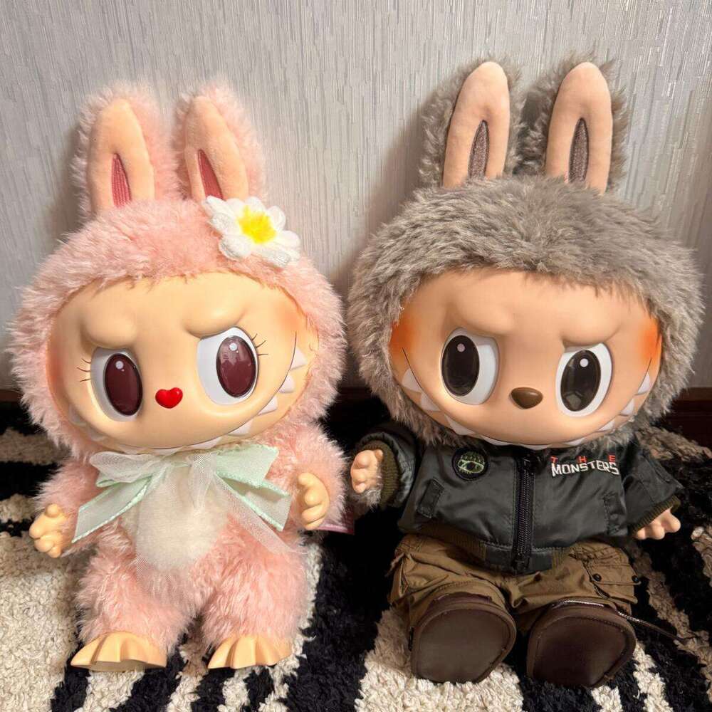 38Cm Big Labubu Vans Jump For Joy Vinyl Plush Doll Series Cute Fall In Wild Chess Adventure King