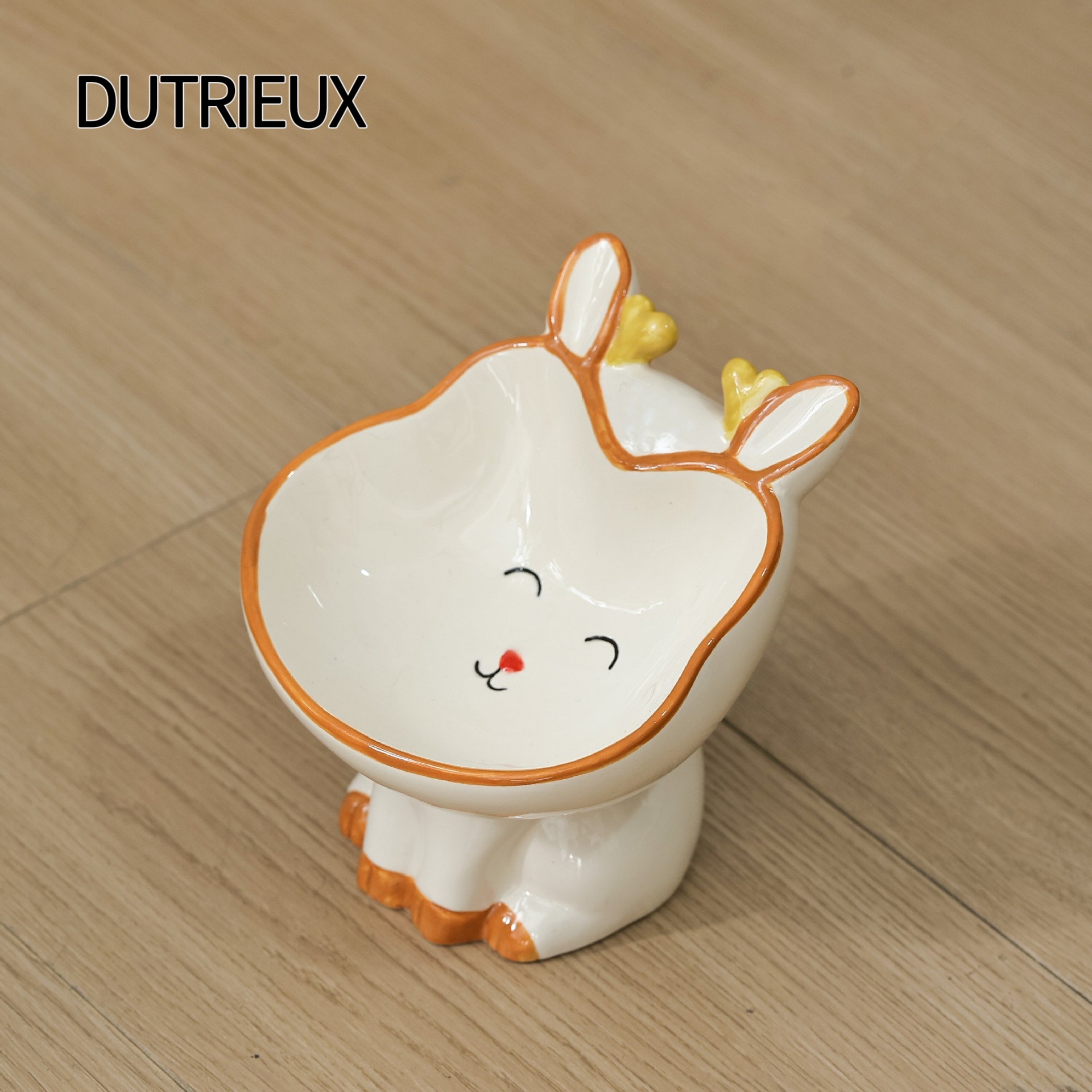 K3269 Pet Food Bowl with Ceramic Neck Support and Anti-Tip Bevel