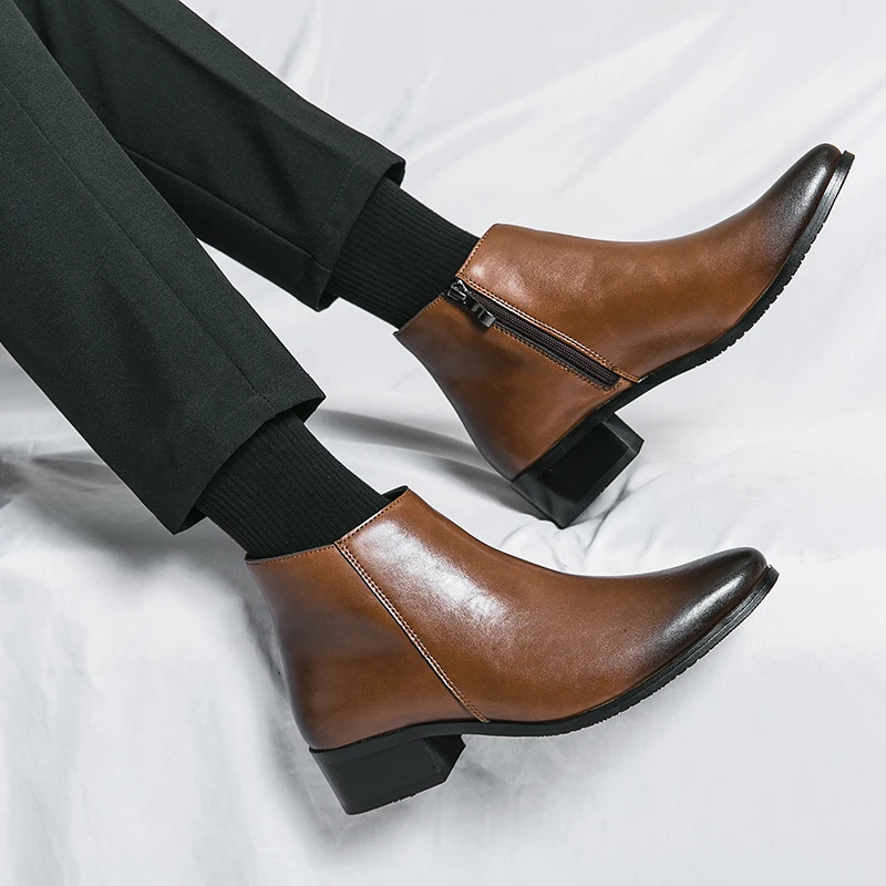 MAEDEF Mens Shoes High Quality Retro Comfortable Leather Waterproof Ankle Boots Fashion Black Brown Mens Boots 251010