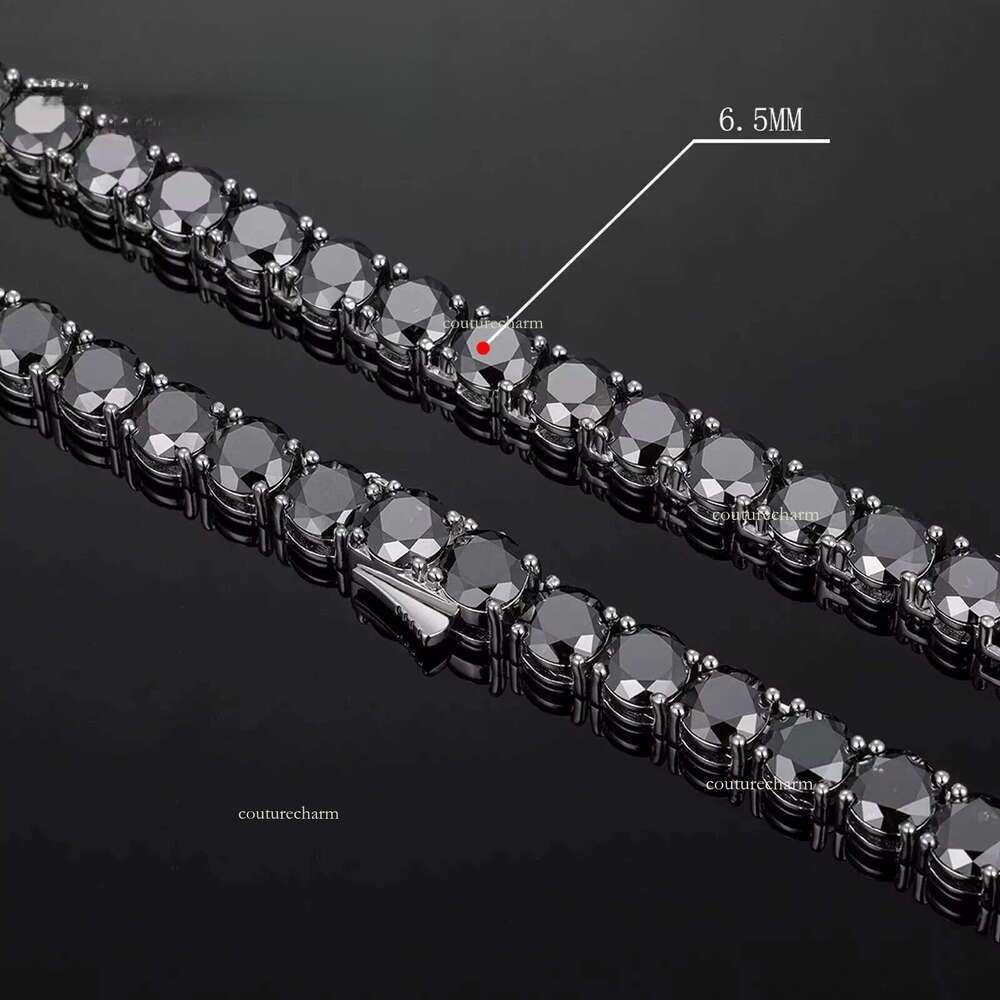 High Quality Rare Black Moissanite Tennis Chain 100% Dia Test Passed Hip Hop Style Necklace Direct From Factory for Men