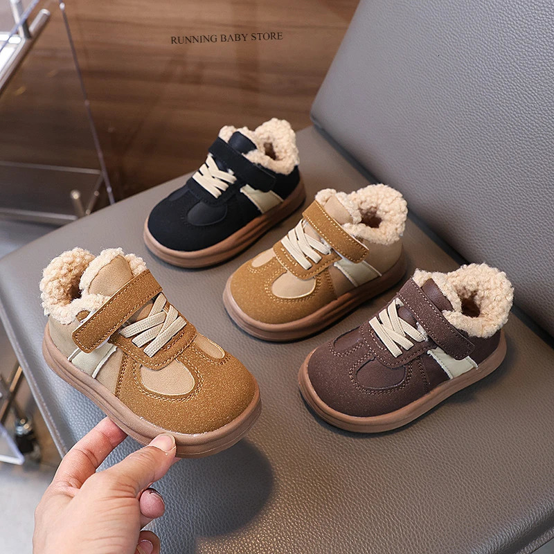 High Quality Childrens Sneakers Suede Casual Shoes Winter Coldproof Kids Boy Fur Shoes Flat tennis Shoes Girls H11152 251014