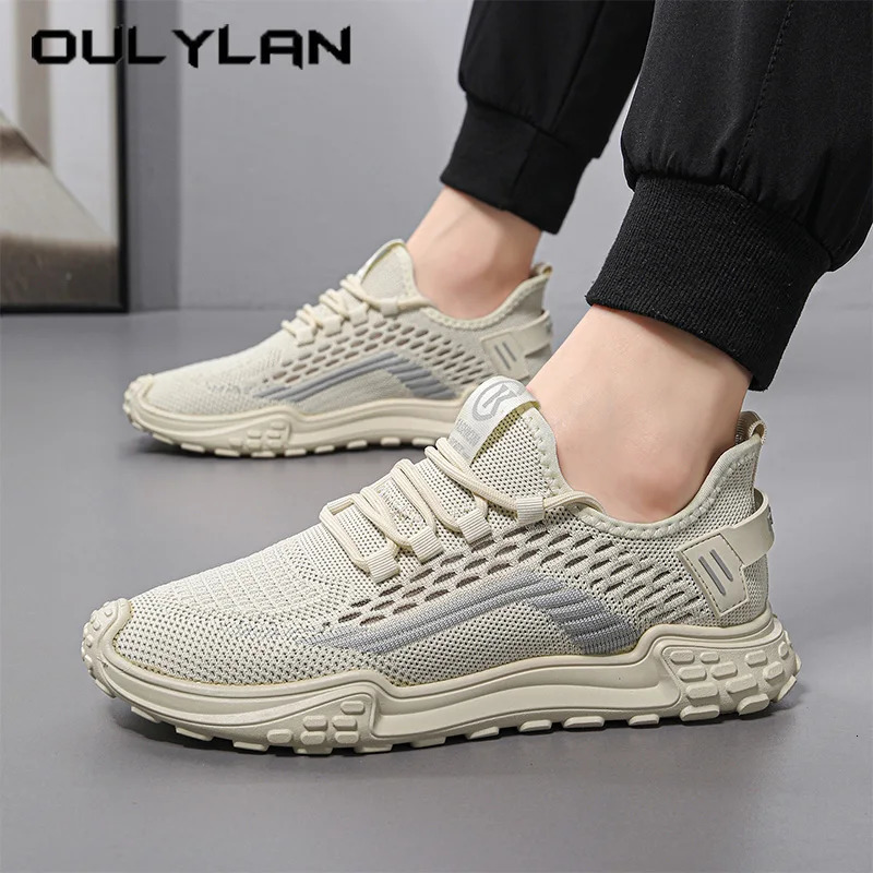 Oulylan Fashion Outdoor Antislip Sports Footwear Male Summer Comfortable Breathable Sneakers Casual Laceup Shallow Mouth Shoes 251013