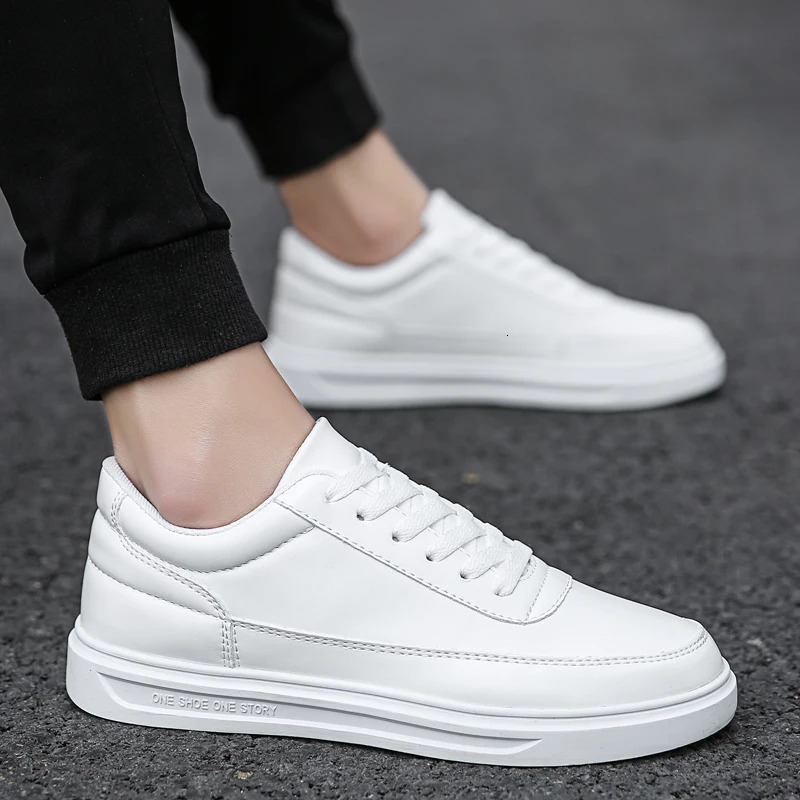 Men Shoes Leather Casual Shoes Classics Slip on for Work Bussiness Office Driving Sneaker Ventilate Versatile Little White 251013