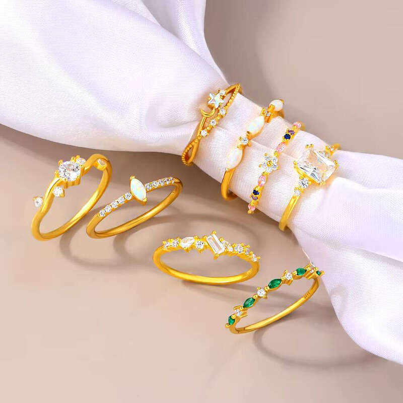 Toposh Transparent moissanite Wedding Engagement gold Quality Women's Fashion Jewelry Pure Silver Ring