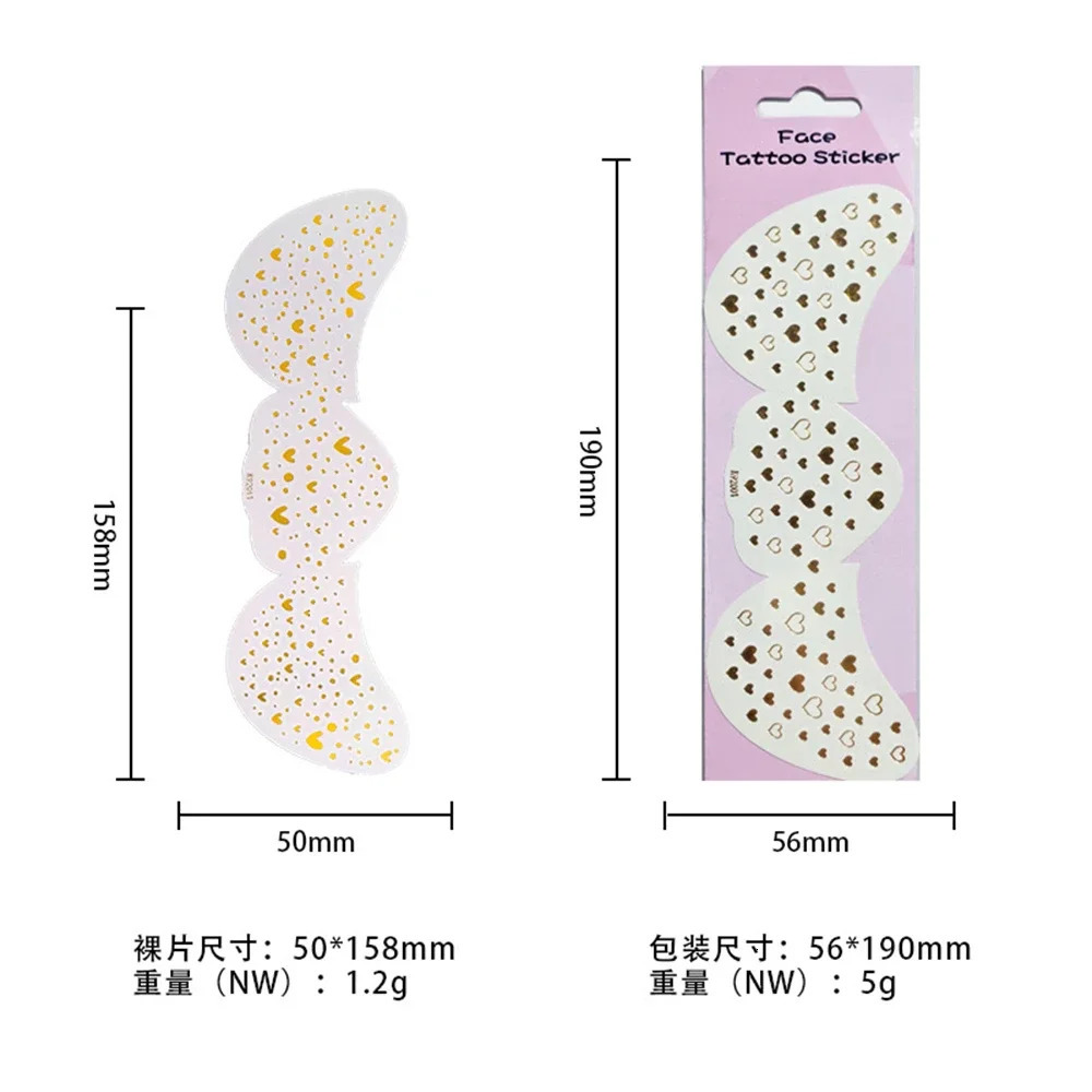 3Pc Metallic Freckles Makeup Patches Waterproof Temporary Tattoo Stickers for Christmas Face Makeup Stars Snowflake Fake Freckle 251015