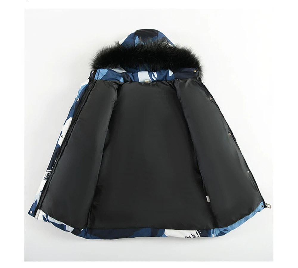 Winter Kids Thickened Long Coats Boys Camouflage Padded Hooded Cotton Jackets Plus Velvet Warm Outerwear Children Clothing 251017