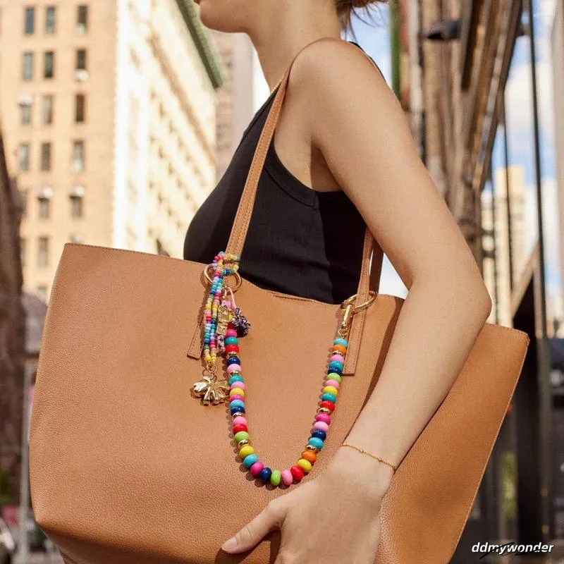 Colorful Hand Woven Keychain: Bohemian Bag Hanging Pendant With Bead Accents, DIY Accessories Ddmywonder