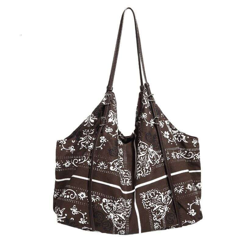 Niche Design Fashion Versatile Women Large Capacity Printed Shoulder Handbag Shopping Tote Bag Trendy