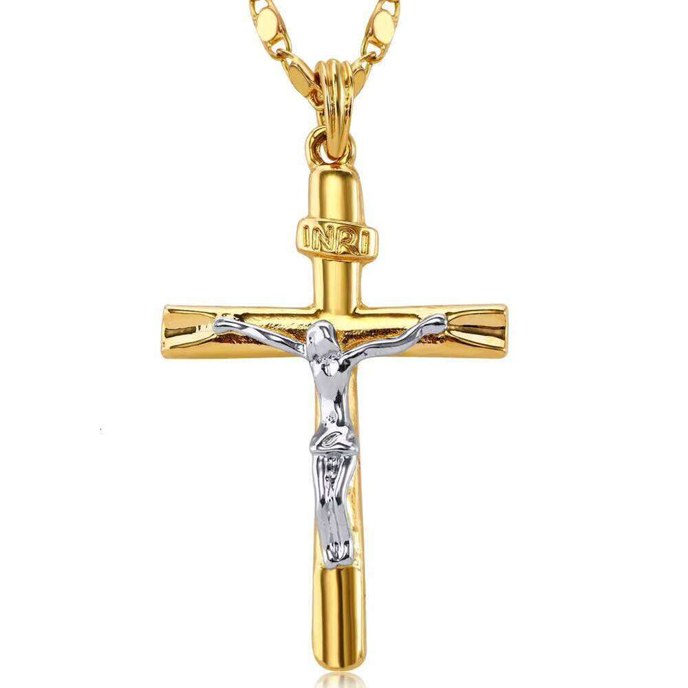 Hiphop Electroplated Religious for Men and Women Jesus Pendant Jewelry Chain Cross Necklace
