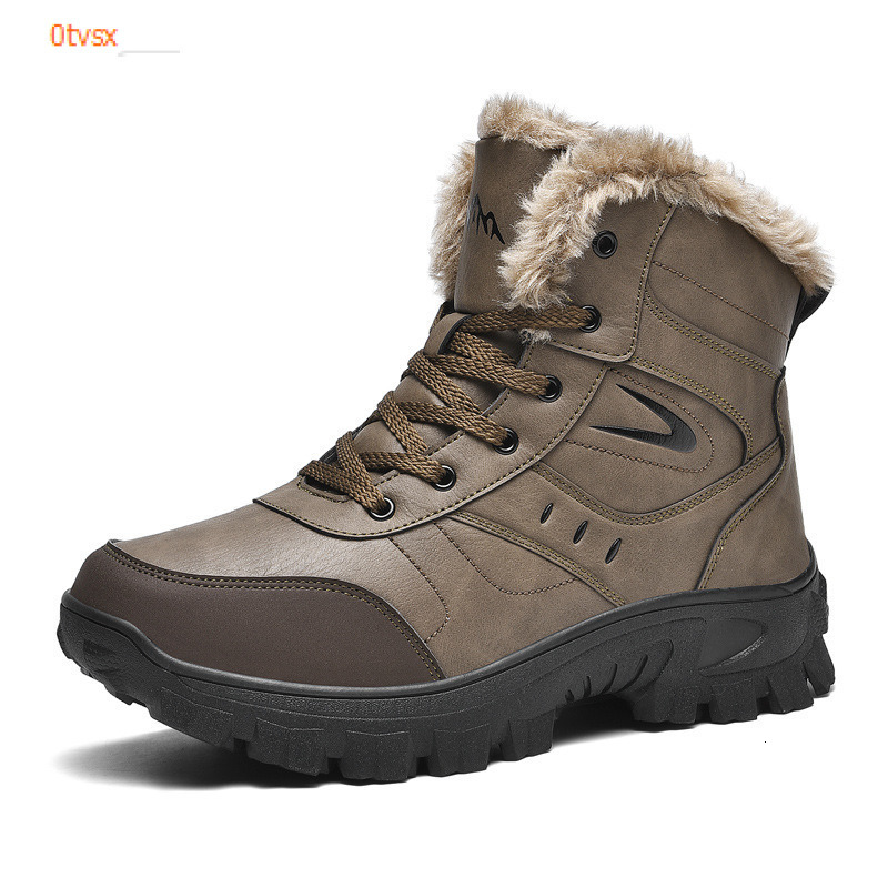 European and American plus size autumn and winter snow boots men's outdoor leisure shoes wool lining warm shoes designer shoes soft sole thick co