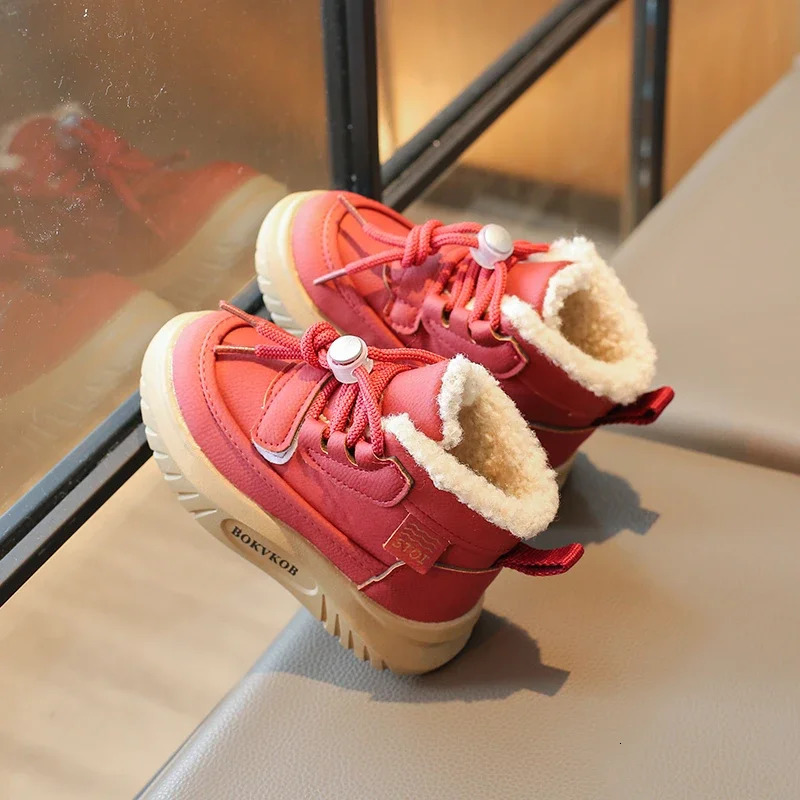 Children Casual Shoes for Girls Boys Winter Fashion Korean Style Soft Bottom Antislippery Versatile Plush Warm Boots 251017