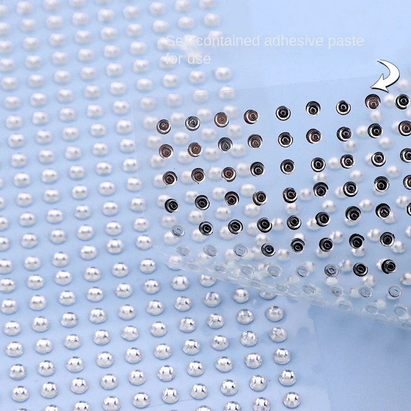 Mix 2mmm4mm Hair Pearls Stick on Self Adhesive Pearls Stickers Face Pearls Stickers for Hair Face Makeup Nail DIY Crafts 251015