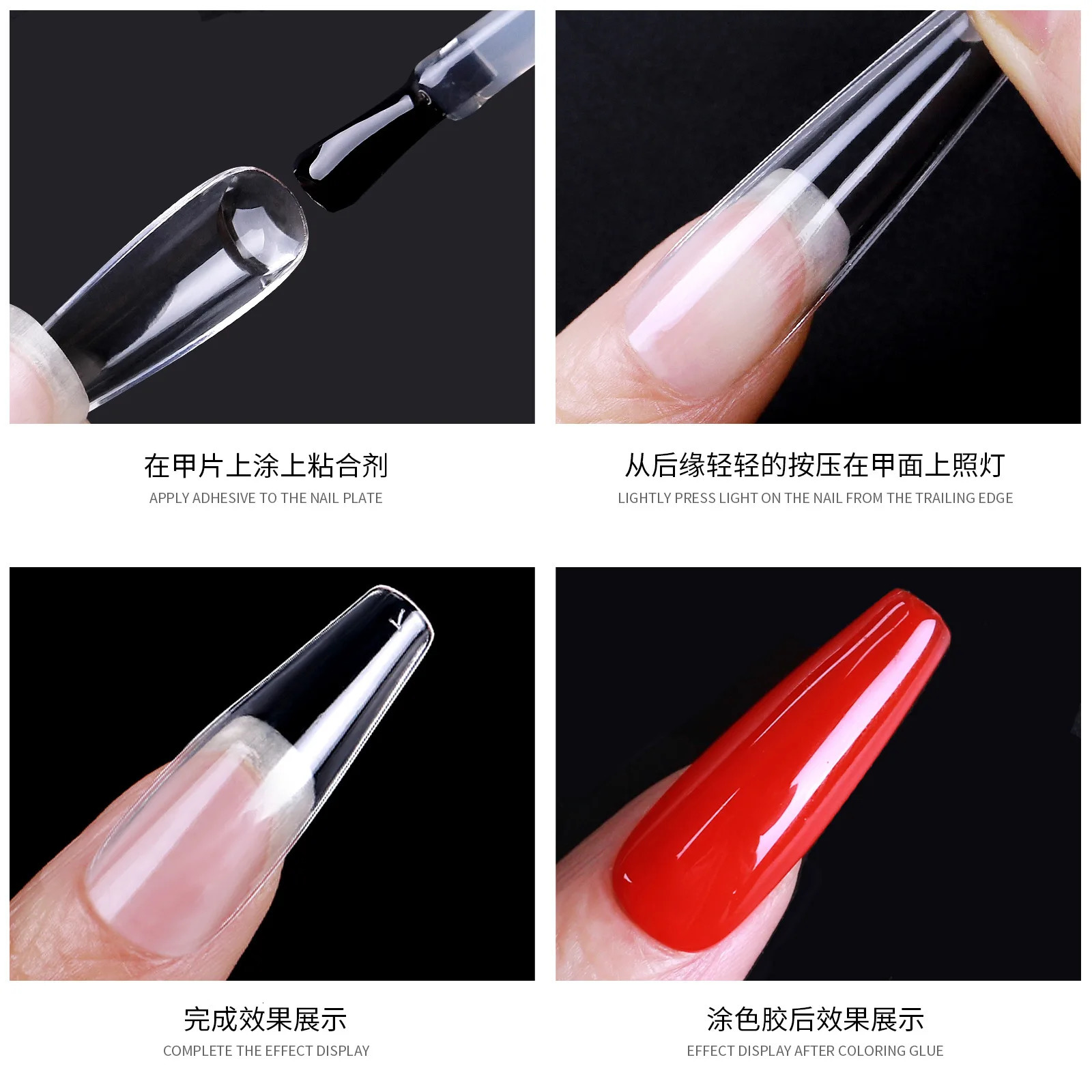 550pcs Coffin Almond Soft Gel Nail Tips False Half Cover Press On Acrylic Nails 11Sizes Fake Nails DIY Manicure Extension Tools 251015