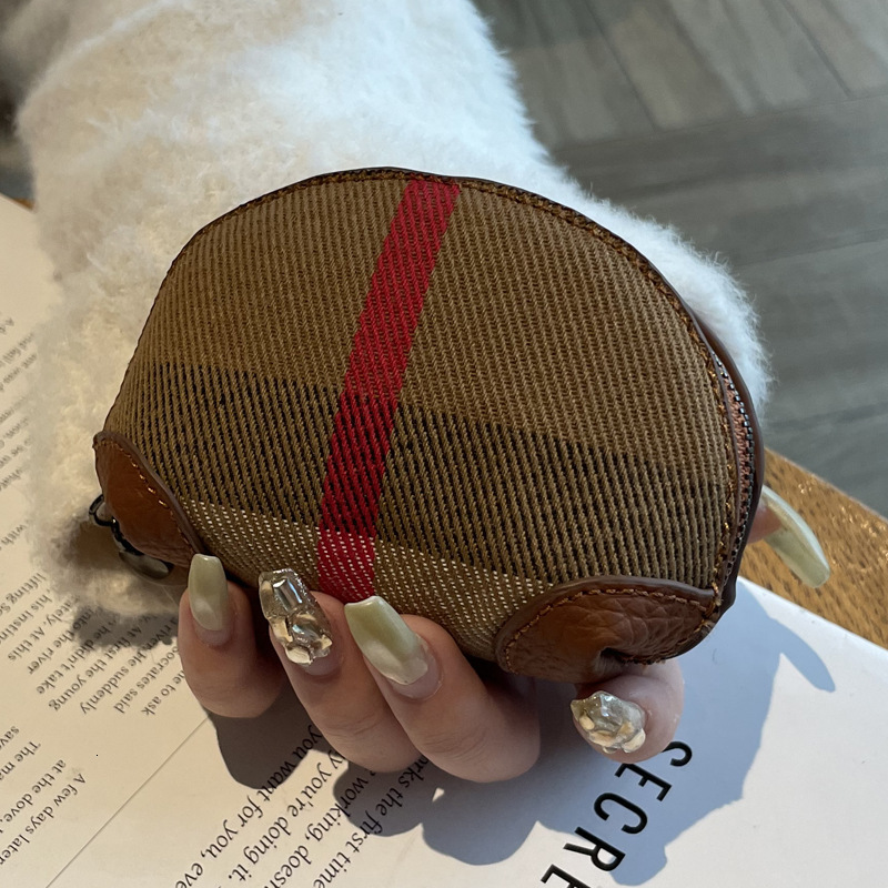 Luxury Brand Designer Bag High-End Genuine Leather And Canvas Shell Plaid Coin Purse For Women, French Luxury Gentle Style, Custom Small Wallet, New M