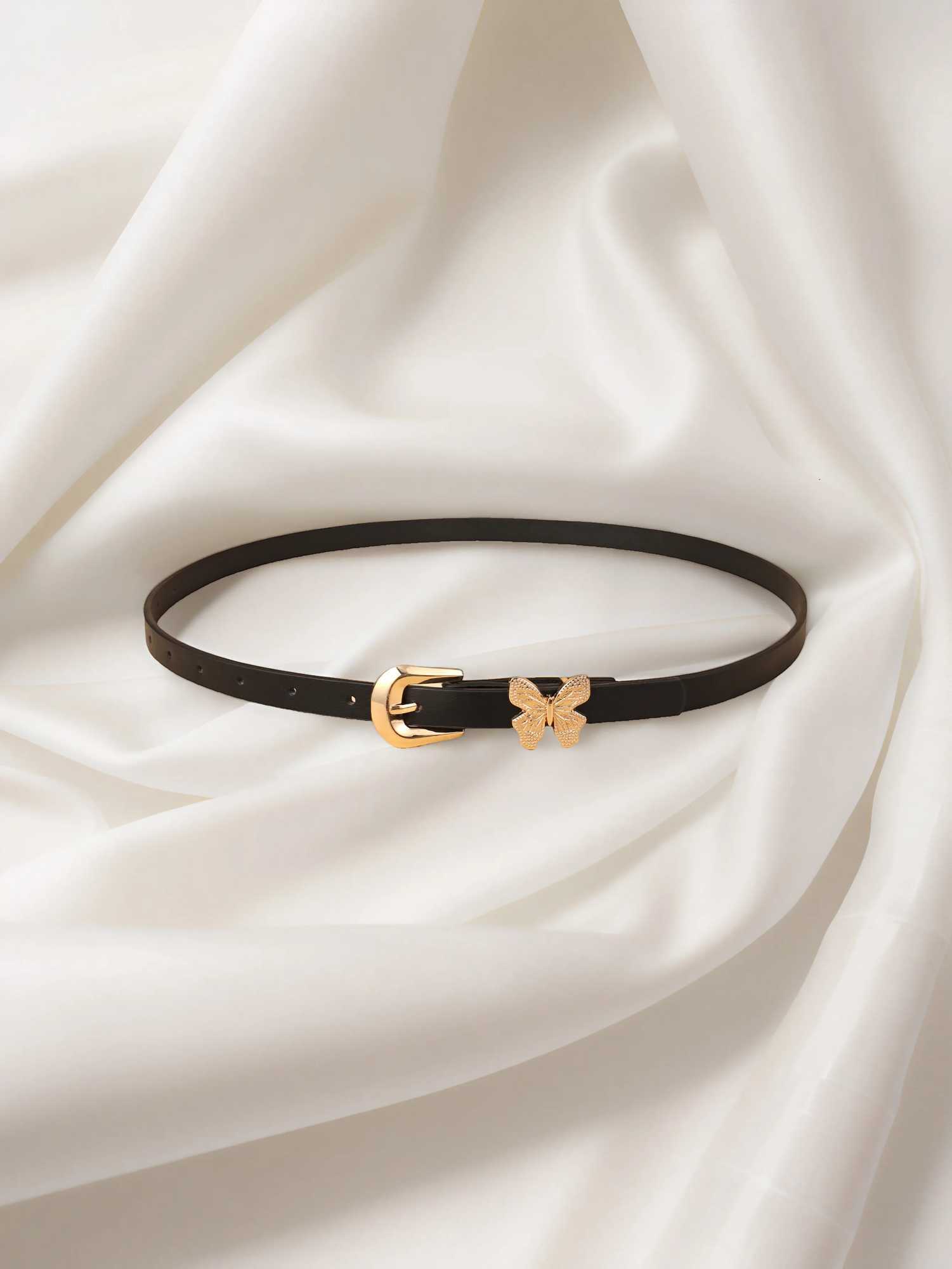 Childrens new butterfly belt jeans dress decorative PU belt factory direct sales W251018